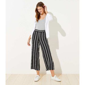 LOFT Petite Striped Fluid Wide Leg Pants